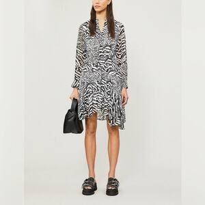 All Saints Martina Zebra Print Dress SZ M